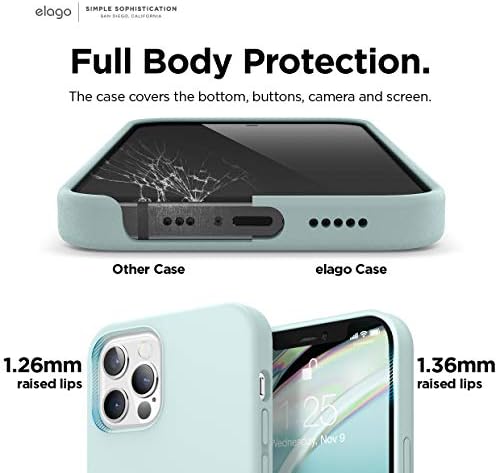 Елаба магнетски силиконски случај компатибилен со Magsafe компатибилен со iPhone 12 и компатибилен со iPhone 12 Pro 6,1 инчи - вградени магнети,