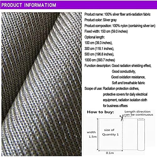 БУРИТ Анти Зрачење ТКАЕНИНА ЕМИ РФИД ЕМФ Заштита Материјал Сребрени Влакна Проводен Фарадеј Крпа ЗА РФ / ЛФ Блокирање/Заштита