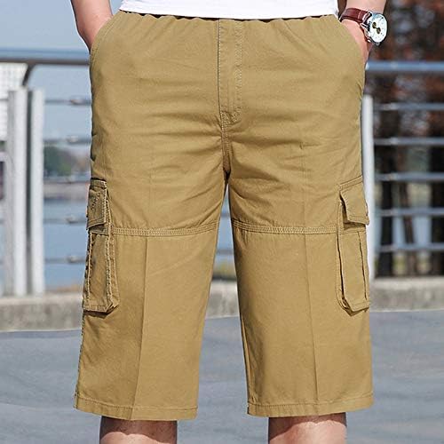 Армиски шорцеви на Ymosrh за мажи мода патент на отворено џебни шорцеви спортови комбинезони обични панталони машки какики шорцеви