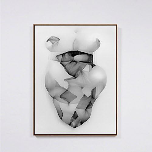 Wallидна уметност на платно, модерна едноставна црно-бела апстрактна сликарска група за групирање [влез] живи мурали софа wallид [канцеларија]