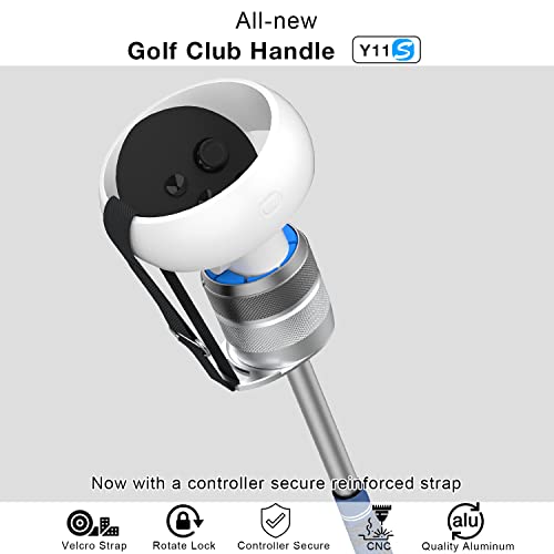 VR Golf Club Hander Apcory For Oculus Quest 2 / Meta Quest 1, Aluminum Golf Club Прилог со безбедни засилени ленти и вистински зафат