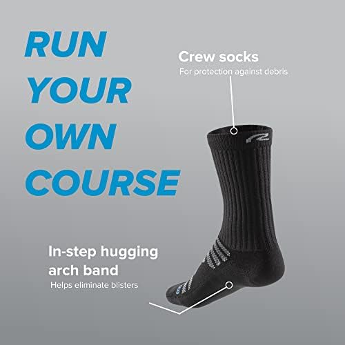 R-Gear Drymax екипажот што работи чорапи за мажи и жени, лесна перница | Дишење, контрола на влага и анти -блистер | XL, црна, 3 пакет