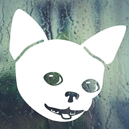 Подземно Печатење Чивава Лице-Куче Симпатична Налепница За Винил Налепници За Миленичиња | 4 Широк | Бел