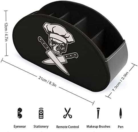 Организатор на кутии за далечински ТВ -контрола на череп готвач ПУ Организатор на кутија за складирање на кожа со 5 оддели за канцеларија