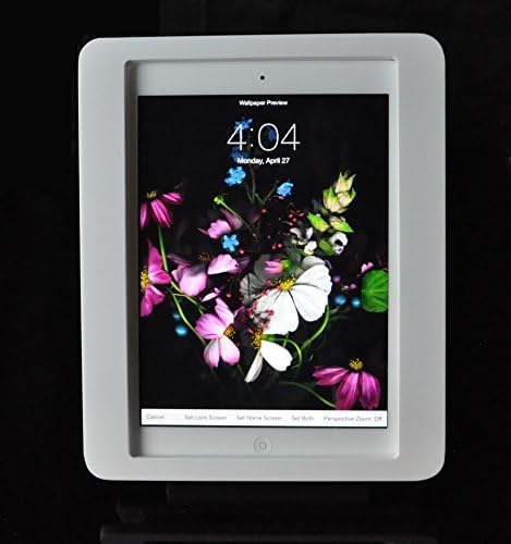 Tabcare компатибилен iPad Mini 1/2/3 VESA Mount Countross, бел акраличен материјал за ПОС, киоск, читач на плоштад картички