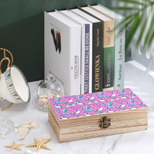Симпатична кутија за складирање на еднорог дрво, мали украсни организаторски кутии за накит со капак