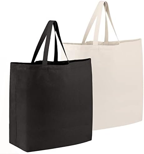 Segarty Canvas Tote Tote, 2 пакувања 25,6x19.6 Големо празно платно за жени, еднократно природно памучно платно кеси естетски, најголемиот