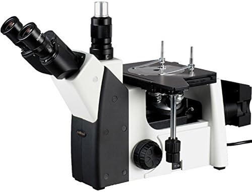 Амскоп М1200ТА Превртен Тринокуларен Металуршки Микроскоп, 50х-800Х Зголемување, Pl10x И PL16x Окулари, Поларизирачки Кондензатор, Brightfield