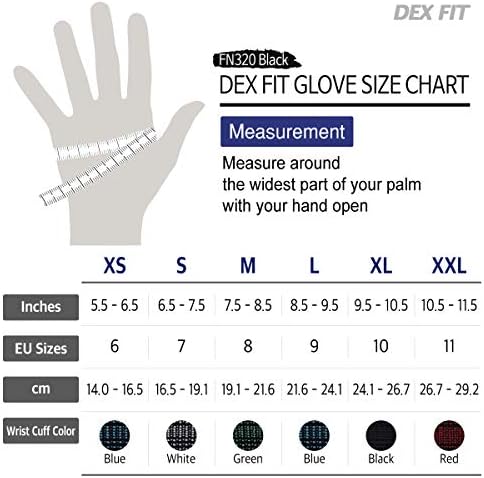 Dex Fit Premium Nylon Nitrile Work Rides FN320, 1 пар, 3D-удобни стрии, цврсти зафат, тенок и лесен, издржлив, дишење и ладно,