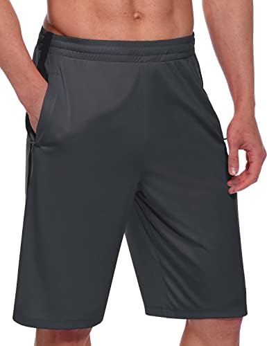 Балаф машки кошаркарски шорцеви долги со џебови за патенти Брзо суво тренинг за тренинзи 11 “
