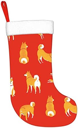 Yoigng Јапонски Акита Ину Божиќно порибување Божиќни чорапи Класичен празник Декорација камин виси чорап