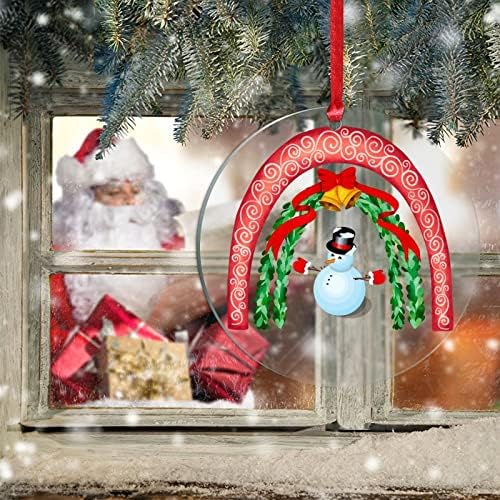 Божиќно виножито снешко акрилик Божиќ украси 3in Божиќно дрво украс црвен Божиќ виножито Божиќ украси за дрво зимски празник до пријател