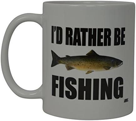 Rogue River Cafe Chafe Chight, јас повеќе би сакал да риболов риба Нова чаша одлична идеја за подароци за мажи, татко дедо рибар