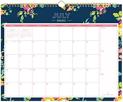 Дизајнер на Денот на синото Небо за 2021-2022 Академска Година Месечен Ѕиден Календар, 15 'х 12', Жица, Пејтон Морнарица