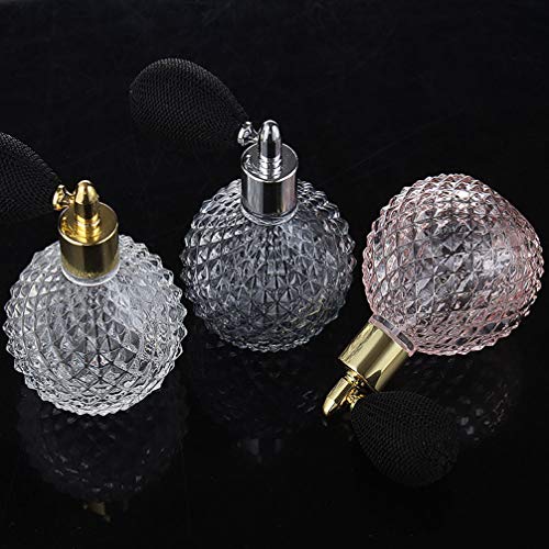 Solustre Luxe Perfumery 3PCS стакло празно пополнување на парфеми шишиња, шишиња за патување со спреј за полнење Винтиџ стакло шишиња