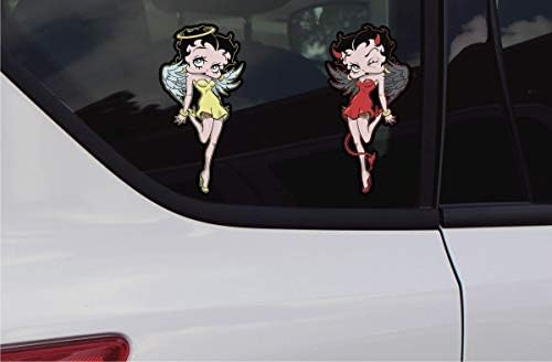 Chroma Graphics 025057 Betty Boop Devil/Angel Stick Onz Decal, 1 пакет, црвена/жолта, 6x8