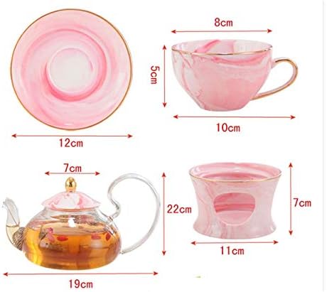 Jydqm мермер по порцелански чај сет нордиски сад за чај со чај со чај со цветница цветна чајник сет кафеана чаша чаша чаша чаша чаша чаша