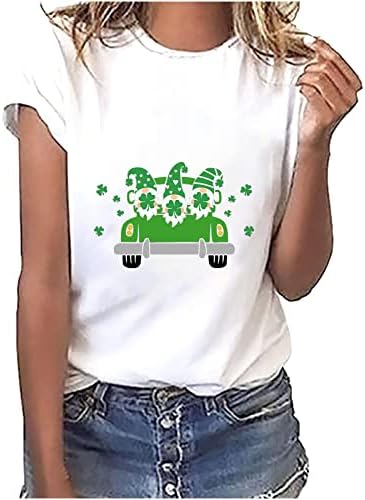 Кошула за вратот на екипажот, жените есен лето за кратки ракави, модна памучна графичка основна маица за девојчиња CJ CJ