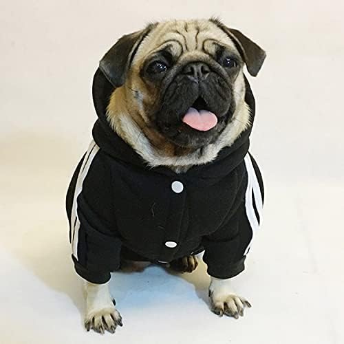 Домашно куче симпатична облека облека со дуксери за палто за палто Зимски џемпер скок со 4-нозе црна за мачки кутре мали до средни