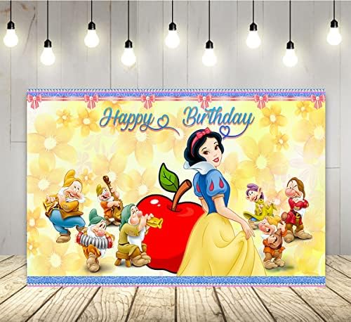 Заднината на принцезата за Снежана тема за роденденска забава се снабдува 70.8x47.2 во Снежана тема Банер за украси за табели за торта за бебиња