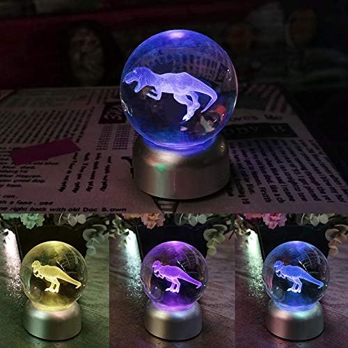 WZLPY 3D Crystal Ball Ноќни светла со штанд, вклучуваат дијаметар на сфера 2,76 '' топки, LED база и USB кабел