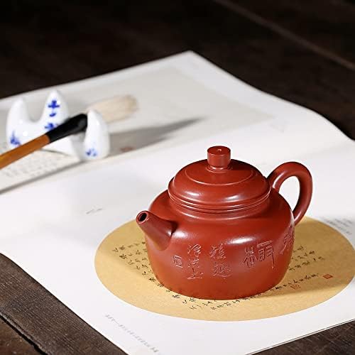 Зиша чајник сурова руда Дахонгпао рачно изработен чај сет на дежонг чајник 紫砂壶 原 大 红袍 全 手工 茶 具 德钟 茶壶
