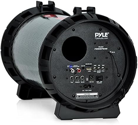 Pyle PMBSPG40 Преносни Bluetooth Бум Кутија Звучник Систем, Полнење На Батеријата, ДИЏЕЈ Трепка LED Светла