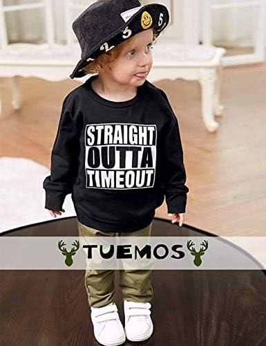 Облека за момче од Туемос Дете, директно надвор од времето на буквата, маичка за маичка на врвот + маскирна панталони за панталони