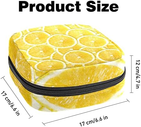 Период торба, санитарна торба за складирање на салфетка, торбичка за подлога, санитарна торбичка, шема на овошје од жолт лимон