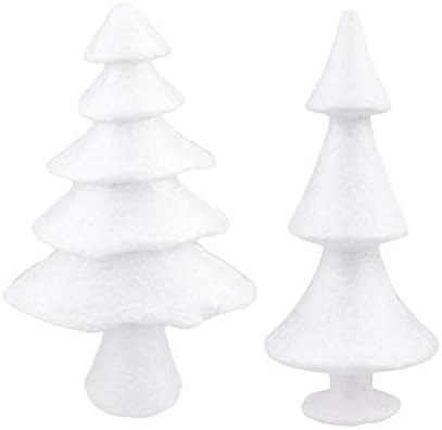 Нолитој хартии конуси со пена конуси 2 парчиња Божиќно пена дрво бело Божиќно дрво пена конус за одмор DIY занаети деца DIY занает