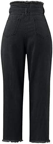Деним од мијашуи плетени панталони исцрпени фасии со високи женски фармерки од фармерки тексас фармерки со чипка, чипка панталони