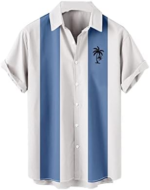 Копче за кратки ракави за мажи надолу во боречки кошули во боја, обична кошула хавајски кошули на плажа, редовни вклопуваат маички врвни