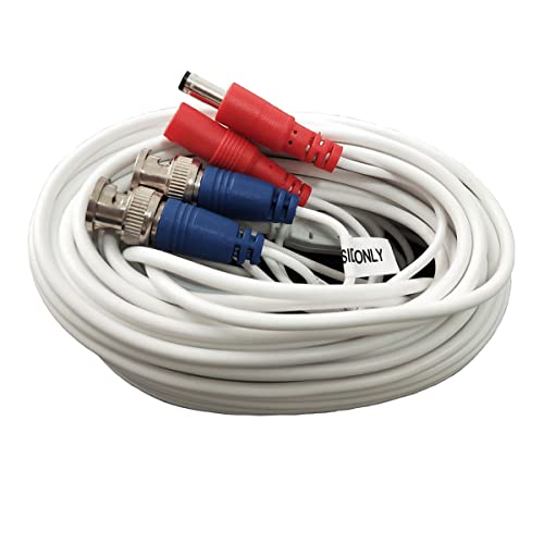 Yuarisx 4 пакет 50ft сите-во-едно видео кабли за видео напојување, кабел за безбедност на кабел BNC за надзор за надзор на жица за инсталација на систем за безбедност на CCTV Se