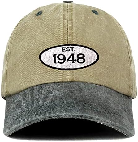 Трендовски продавница за облека основана 1948 година извезена 75 -ти роденденски подарок пигмент обоена памучна капаче од памук