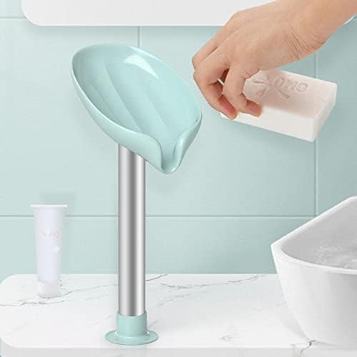 Creativeухен Креативно сапун во форма на лисја без перфорација стоејќи вшмукување чаша од мозоци за складирање сапун за складирање на