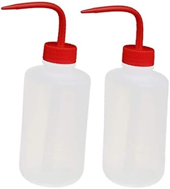 X-DREE 2Pcs 8.5 oz Ldpe Пластика Црвена Стискаш Уста Етикета За Миење На Домаќинствата Шише(2pcs 8.5 oz Ldpe Пластика Црвена