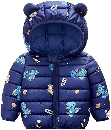 Зимска надворешна облека со аспиратор Девојче од дете, палто, топло ветерно бебешки цртани девојки, палто за бебе момче зимска надворешна