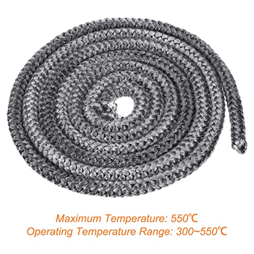 Patikil 6.57ftx0.39inch јаже со фиберглас, тркалезно плетенка јаже со висока температура шпорет заптивка за заптивка за печка за печка
