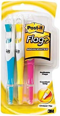 Пост-тоа знамиња + хајлајтер, 3 пакувања, 50 координирани знамиња во боја/хајлајтер, жолта, розова, сина боја