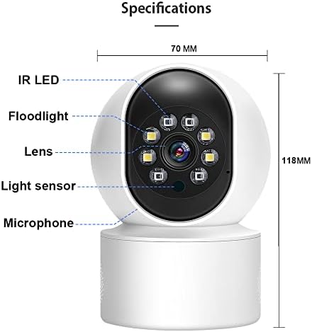 Fan Ye 3PCS 5MP Camera WiFi Video Indoor Security Home Baby Monitor IP CCTV безжична веб -камера ноќно гледање паметно следење Au Plug 3PCS