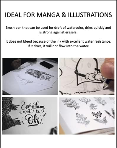 Зебра Fude Sign Pran Пенка Екстра фино, калиграфија пенкало за уметнички цртежи, илустрација на манга, црно мастило отпорно на вода,