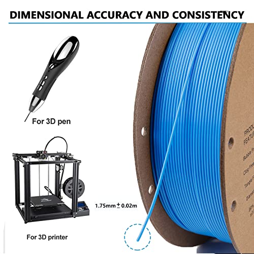 Филамент за печатач PLA сина и 25 парчиња Mk8 Ender 3 V2 млазници 0,4 mm