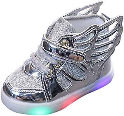 Детски чевли девојки спортски деца светло светло светло предводени чевли за облека за бебиња за деца