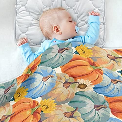 Сончоглед за есенски тиква од катаку, бебешки ќебе за момчиња Девојки, памучни дете ќебиња кревети фрли меко топло примање бебе ќебе за шетач