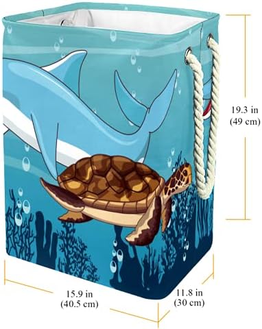 ДЕЈА Водоотпорни Корпи За Перење Високи Цврсти Преклопливи Цртани Филмови Делфин Желка За Пливање Океански Отпечатоци За Возрасни Деца