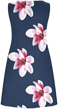 Летен Фустан За Жени 2023 Плажа Цветен Сарафан Без Ракави Секојдневни Џебови Бохо Фустан
