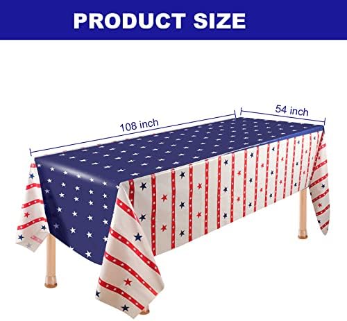 4 јули Чаршав, 2 Пакет 54 х 108 Пластична Покривка На Масата На Американското Знаме, Чаршафи За Денот На Независноста На Патриотите,