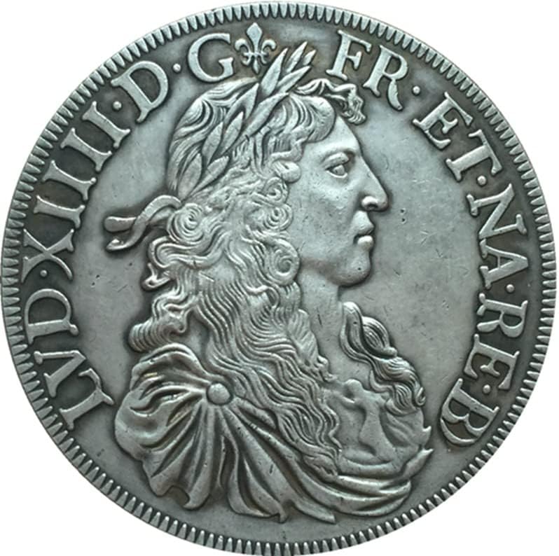 1675 Француски Монети Чист Бакар Сребро Позлатени Антички Сребрен Долар монети Ракотворби Колекција може Да Удар