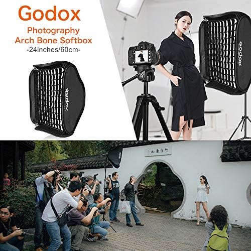 Godox Foldable Motfbox 60x60cm 24x24in Со S2 Држач За Држач За Држач За Монтирање Bowens За Фотографија Со Блиц Во Студио