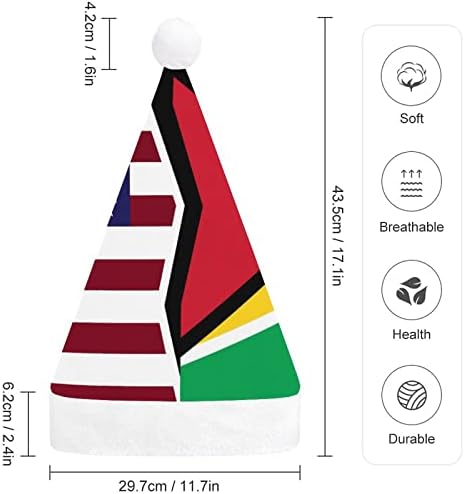 Американско И Гвајанско Знаме Божиќна Капа Персонализирана Капа На Дедо Мраз Смешни Божиќни Украси